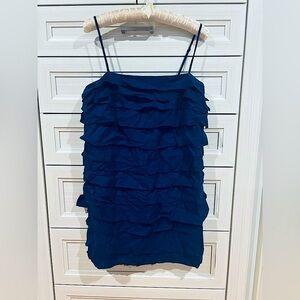 SILK 100% Blue Tiered Flapper Dress 💯